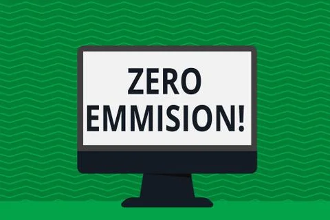 Writing note showing Zero Emission. Business photo showcasing vehicle engine Illustrazione stock