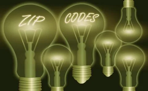 Writing note showing Zip Codes. Business photo showcasing numbers added to a Stock Illustration