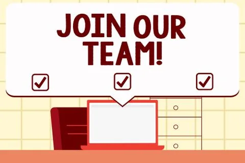 Writing note showingJoin Our Team. Business photo showcasing Allied Associate Stock Illustration