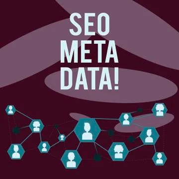 Writing note showingSeo Meta Data. Business photo showcasing Search Engine Stockillustratie