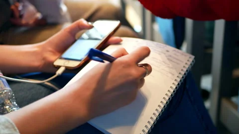 Writing notebook hand Stock Footage 95326980