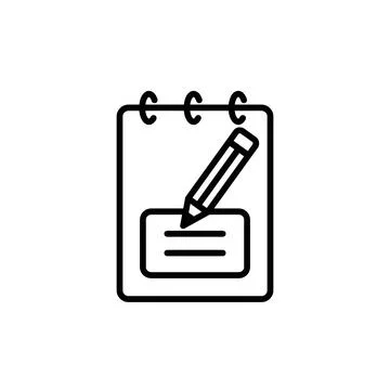 Writing Notebook Icon Ideal for Notes and Journals Illustrazione stock