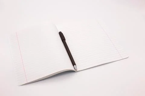 Writing notebook on a white background Fotos de archivo