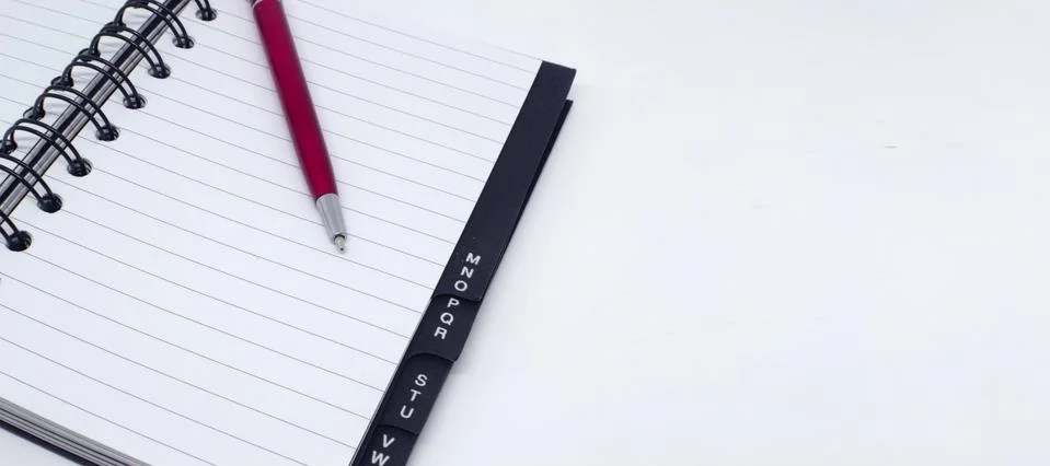 Writing, notepad and pen for notes, Stock Photos