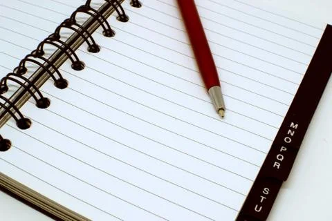 Writing, notepad and pen for notes, Stock Photos