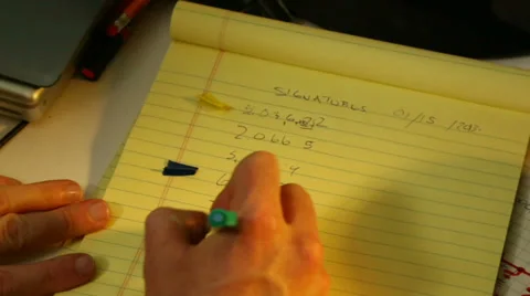 Writing at Notepad Stock Footage 33624934