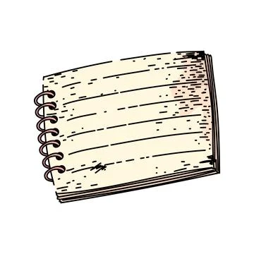 Writing notepad sketch hand drawn vector Stock Illustration