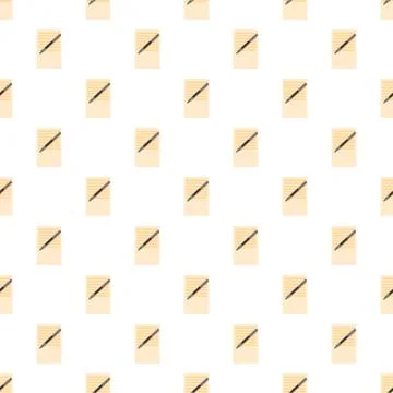 Writing notes and documents seamless pattern background Stock Illustration