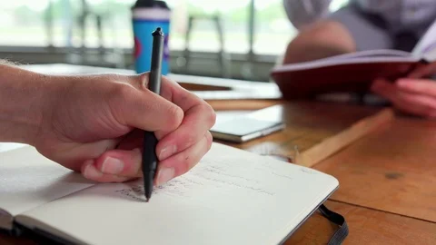 Writing Notes In A Notebook Stock Footage 115995450