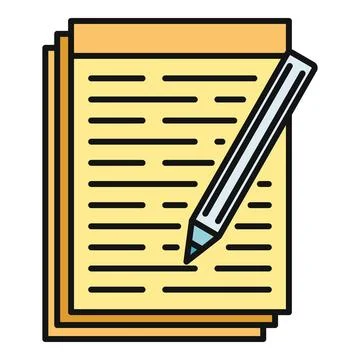 Writing notes on paper with pencil icon Illustrazione stock