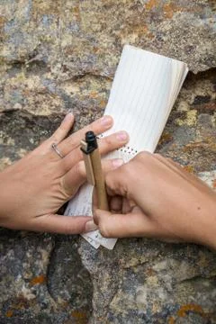 Writing notes Stock Photos