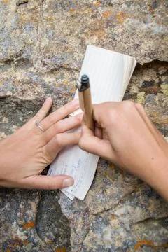 Writing notes Stock Photos