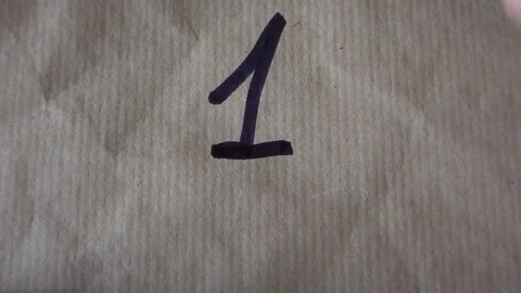 Writing the number 1 Video stock 105852616