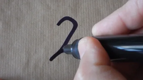 Writing the number 2 Stock Footage 105852631