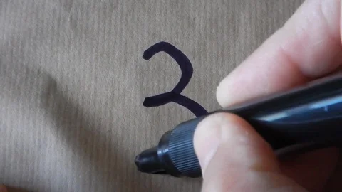 Writing the number 3 Video stock 105852665
