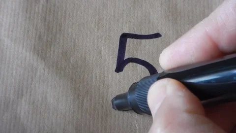 Writing the number 5 Video stock 105852744