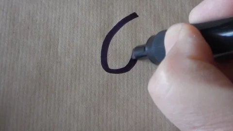 Writing the number 6 Video stock 105852779