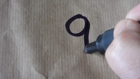 Writing the number 9 Stock Footage 105855510