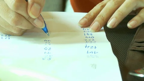 Writing Number On Paper Stock Footage 114791307