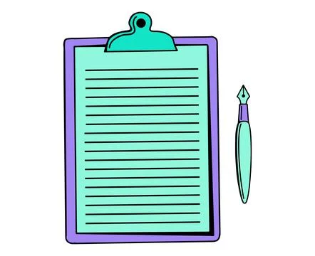 Writing pad with pen vector Stock Illustration