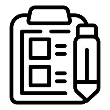 Writing pad with pencil taking notes icon outline style Stock Illustration