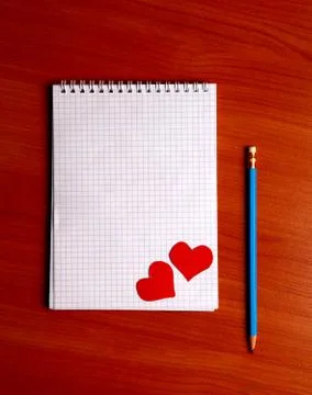 Writing Pad on the Table Foto stock