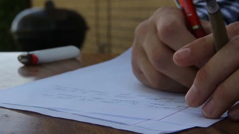 Writing on paper Video stock 89983183