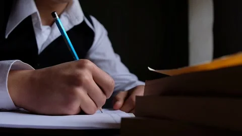 Writing On Paper Stock Footage 294967007