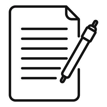 Writing paper icon outline vector. Text message Stock Illustration