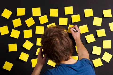 Writing a paper note Stock Photos