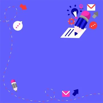 Writing On Paper With Pencil Current Ideas. Taking Notes From Recent Updates Stock Illustration