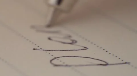 Writing with a pen, macro Video stock 46512884