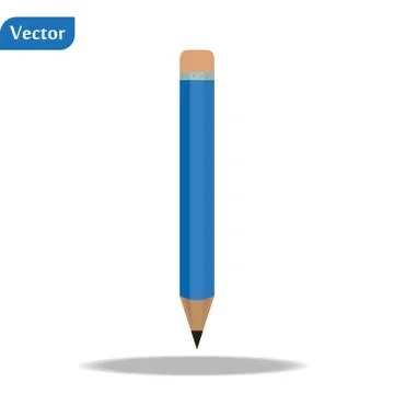 Writing Pencil vector icon. Style is bicolor flat symbol, cobalt and cyan col Stock Illustration