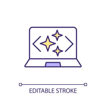 Writing perfect code RGB color icon Illustrazione stock