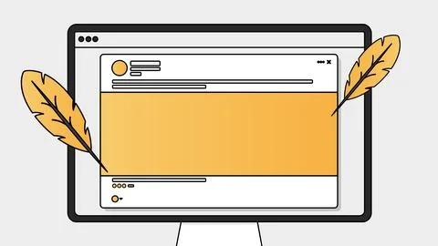 Writing a post for social networks on a computer Stock Illustration