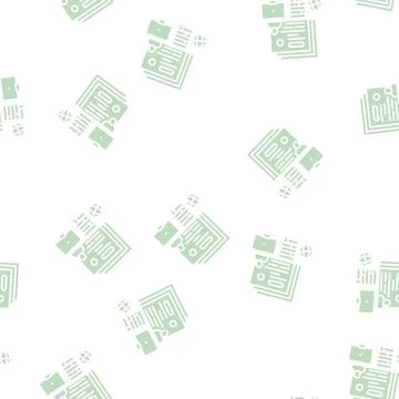 Writing press release glyph seamless pattern Illustration