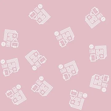Writing press release line seamless pattern Illustration