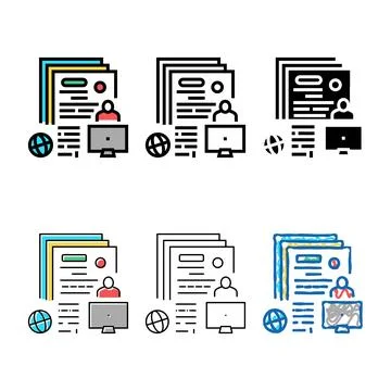 Writing press types release color icon vector 스톡 일러스트