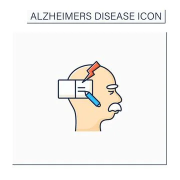 Writing problems color icon Stock Illustration