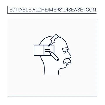 Writing problems line icon 스톡 일러스트