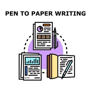 Writing process creating new content documents Stock Illustration