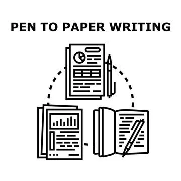 Writing process creating new content documents Stock Illustration