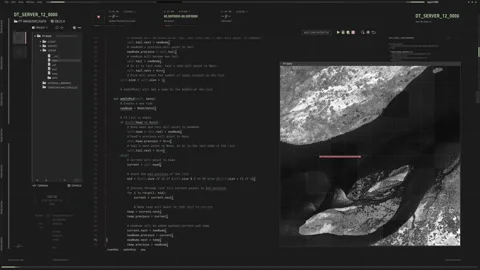 Writing a programming code to create innovative virtual web analysis system Stock Footage 277738943