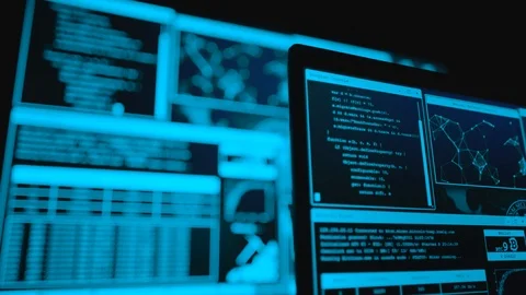 Writing programming code on laptop. Web site codes on computer monitor Stock Footage 123638223