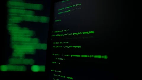 Writing programming code on laptop. Web site codes on computer monitor Stock Footage 124157965