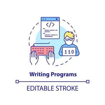 Writing programs concept icon Stockillustratie