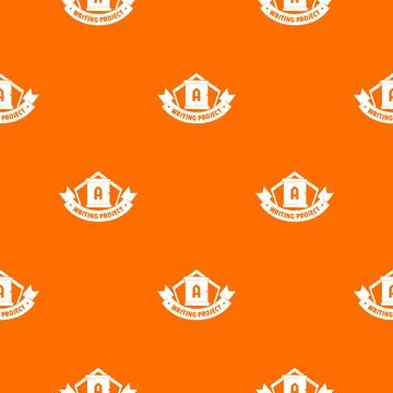 Writing project pattern orange Stock Illustration