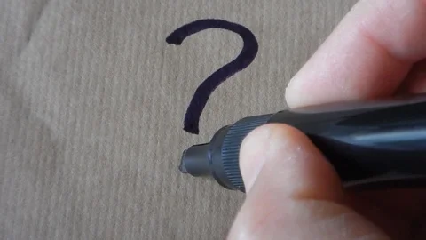 Writing the question mark "?" Stock Footage 105852636