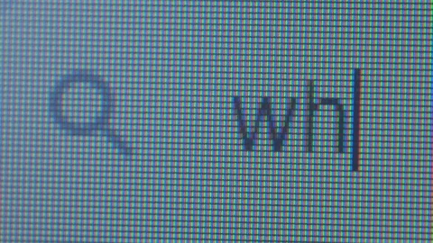 Writing the question why on a computer Stock Footage 114289191