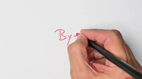 Writing with a red marker the sentence: Bye Stock Footage 221780754